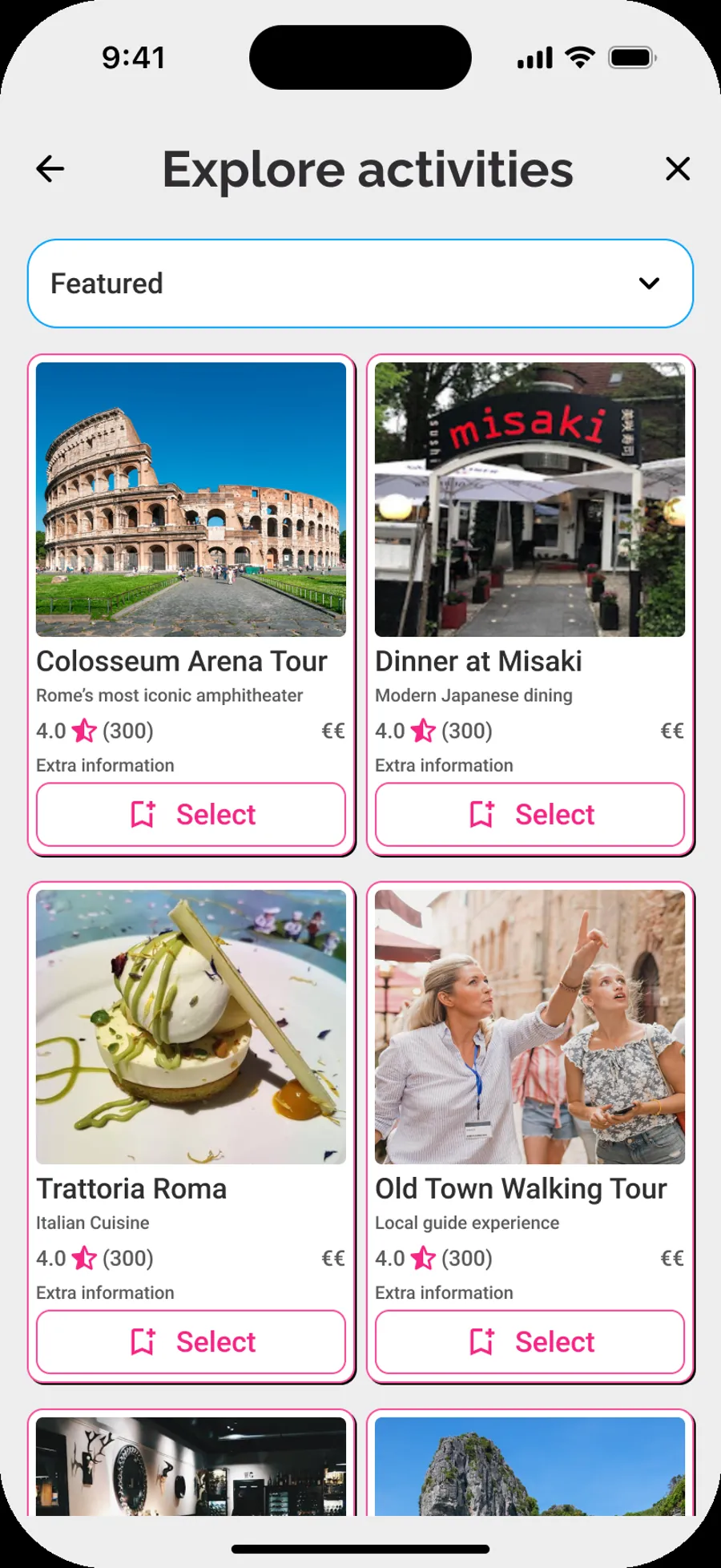Wanderverse.ai activities screen